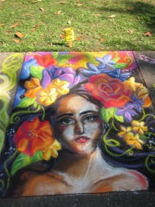 girl with flowers