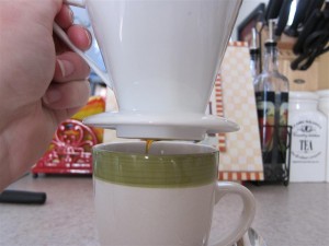 Coffee will drip out of the bottom Coffee will drip out of the bottom